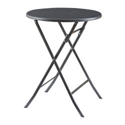 Table de camping pliante 60 x 74 cm effet rotin noir 03_0011002
