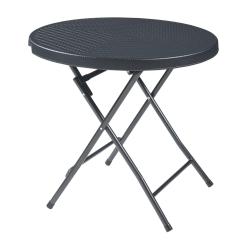 Table de camping pliante 80 x 74 cm effet rotin noir 03_0011005