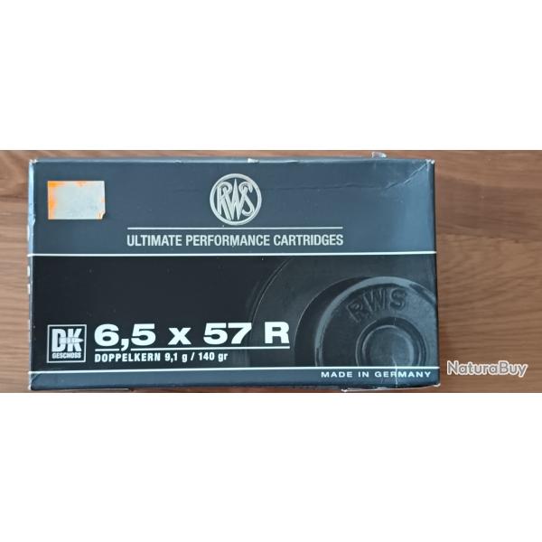CARTOUCHES RWS BOITE DE 20 CAL. 6.5X57R DK 9.1G
