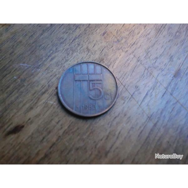 monnaie pays bas   5 CT  1983