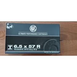 CARTOUCHES RWS BOITE DE 20 CAL. 6.5X57R T-MANTEL 6.0G
