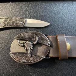 ceinture dont couteau int&eacute;gr&eacute; dans la boucle