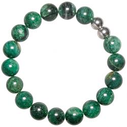Bracelet en fuchsite verte - Perles rondes 10 mm