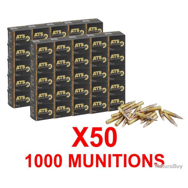 1 000 Munitions ATS Cal.223 Rem FMJ 55 Grs