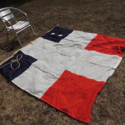 RARE ANCIEN GRAND PAVILLON CONTRE AMIRAL - 2 x 2 m - ETAMINE / ETAT NEUF !!