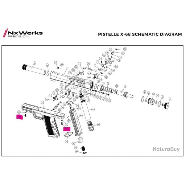 M4*10 Frame Screw Original - Pistelle X68 - NX Werks (A l'unit�)