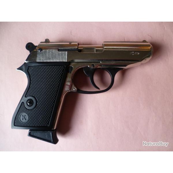 PISTOLET D'ALARME SEMI-AUTOMATIQUE KIMAR LADY CHROME, CALIBRE 9 MM, COMME NEUF