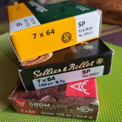 3 BOITE DE 20 MUNITIONS CHASSE 7X64 NEUVES