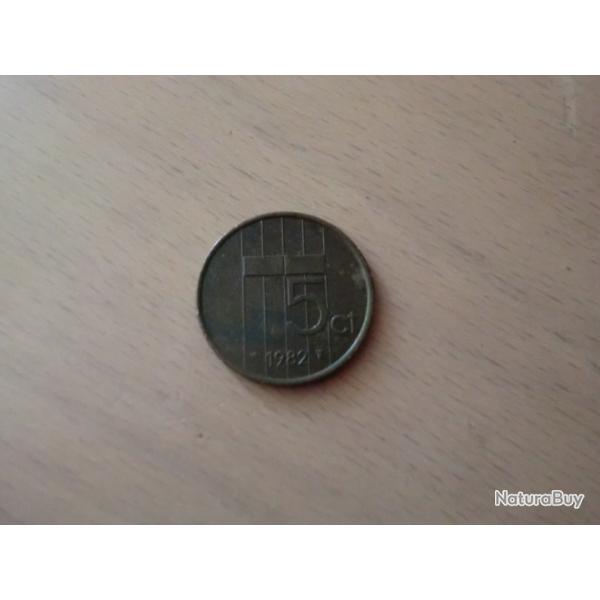 monnaie pays bas 5 CT  1982