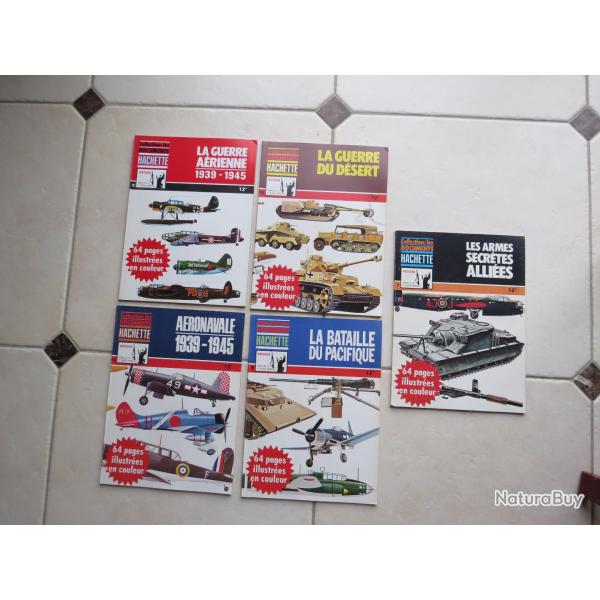 5 magazines Hachette histoire 39-45 avions, a�ronava guerre du d�sert et du pacifique armes secr�tes