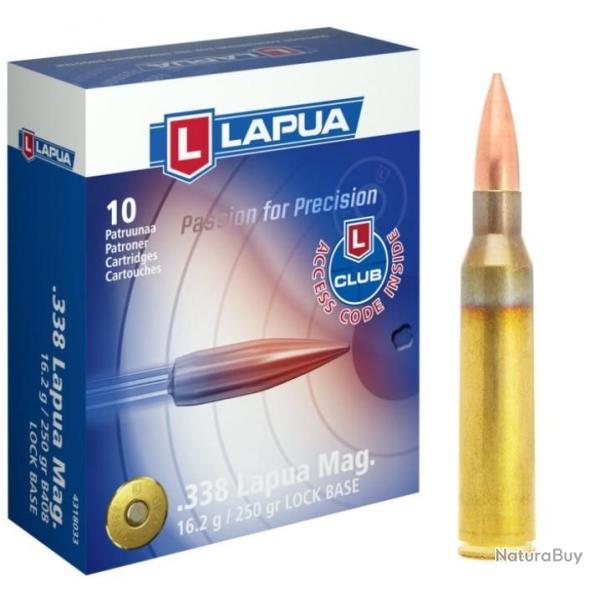 Lapua - 10 cartouches .338 Lapua Magnum Lock Base 250 grs - 4318033B408