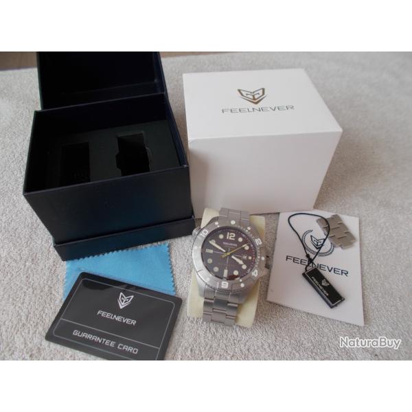 MONTRE DE PLONGEE AUTOMATIQUE FEELNEVER ETANCHE 500 METRES /MVT JAPAN MIYOTA 8215/CADRAN MARRON