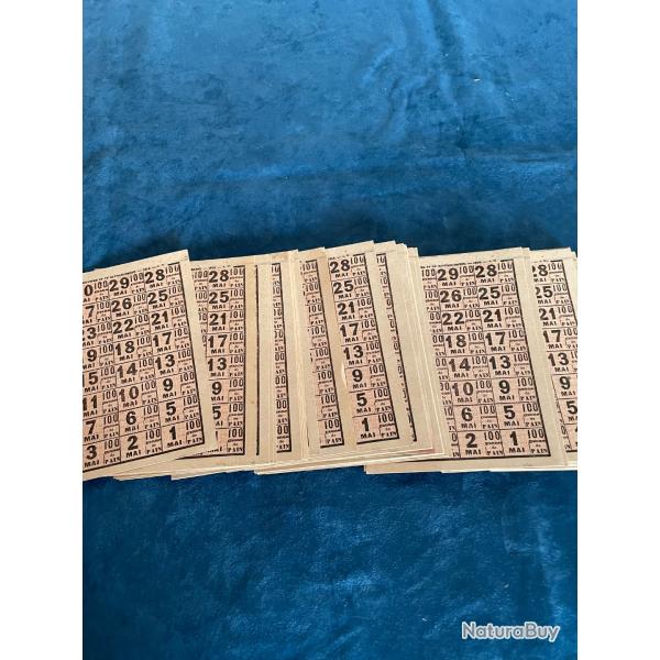 Lot de tickets de rationnement WW1