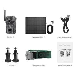 Cam&eacute;ra Ext&eacute;rieure 4G HC809 5MP *Ench&egrave;re* Reconnaissance Animale IA Solaire Batterie Int&eacute;gr&eacute;e