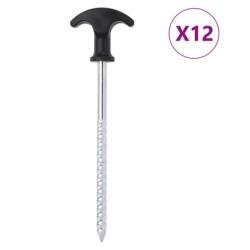 Piquets tente acier galvanis&eacute; 17 cm &Oslash;7 mm r&eacute;sistants antirouille