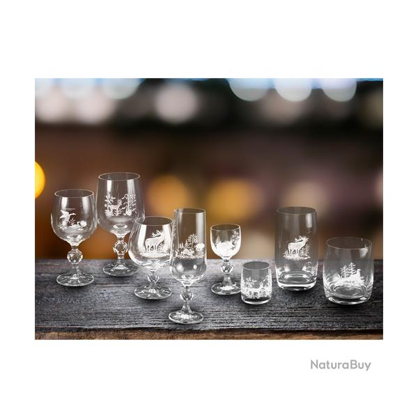 Lot de 6 verres � cognac s�rie claudia en cristal motifs chasse