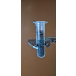 Tube &eacute;prouvette en plastique pour poudre noire ou pour balle lot de 10 pcs max 95 grains