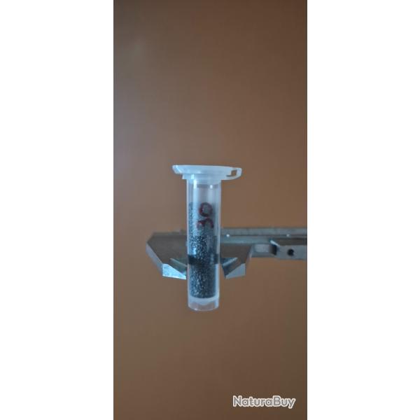 Tube �prouvette en plastique pour poudre noire. lot de 10 pcs max 30 grains