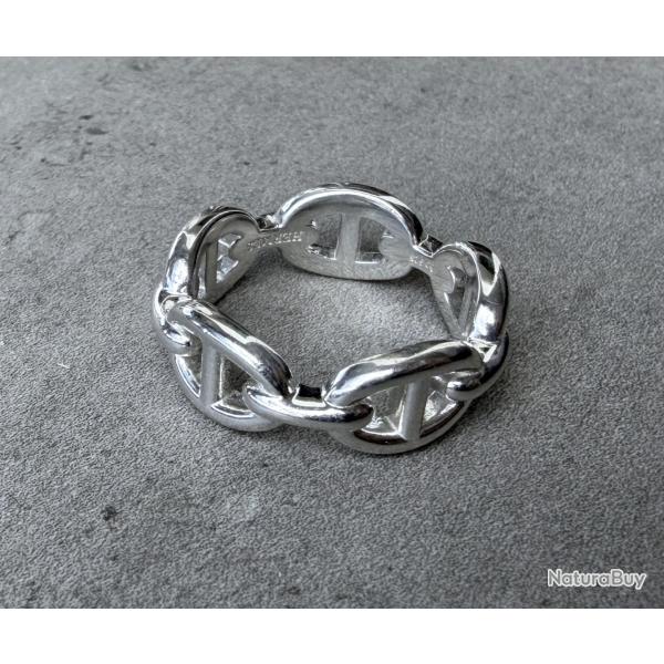 Bague HERMES neuve en argent - chaine d'ancre - taille 55 - Herm�s