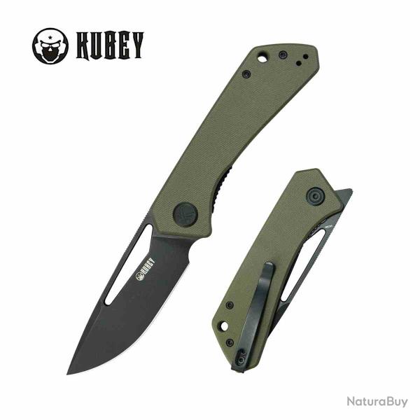 Couteau Kubey Thalia Lame Acier 14C28N Manche G10 Vert OD Linerlock IKBS KUB331T