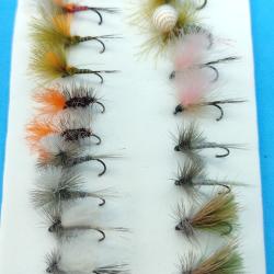 Lot de 18 Mouches S&egrave;ches Universelles (Sans Ardillon)