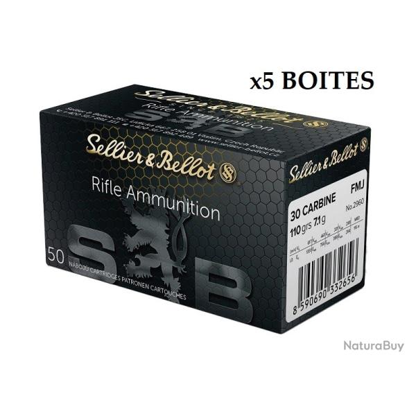250 Balles Sellier & Bellot cal 30 M1 FMJ