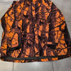 Veste de chasse, orange fluo camou, imperm&eacute;able chaude , agr&eacute;able a porter