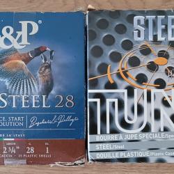 Lot 25 cart. ACIER TUNET ELITE 28g Plb7 + 25 cart. ACIER B&P ONE STEEL 28g Plb7