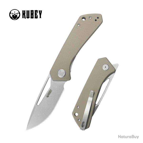 Couteau Kubey Thalia Lame Acier 14C28N Manche G10 Tan Linerlock IKBS KUB331R