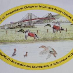 Autocollant chasse. Gibier d'eau , association de chasseurs 27