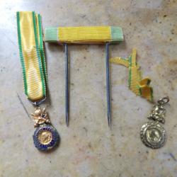 insigne r&eacute;duction m&eacute;daille militaire 1870 honneur et discipline +ruban rappel sur &eacute;pingle