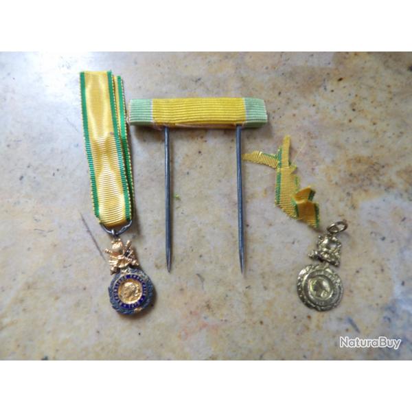 insigne r�duction m�daille militaire 1870 honneur et discipline +ruban rappel sur �pingle