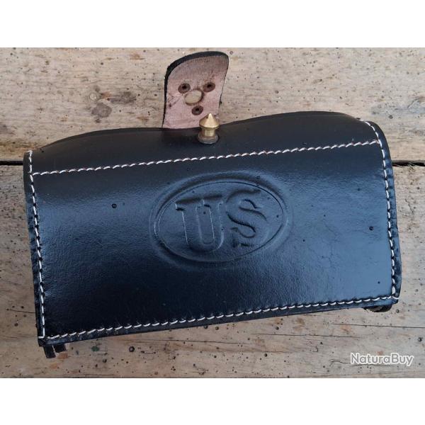 Cartouchi�re cuir r�glementaire de US en cuir, mod�le 1874  pour cal. 45-70Gvt