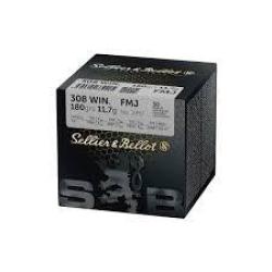 Cartouches Sellier & bellot calibre 308 win FMJ 180grs x50