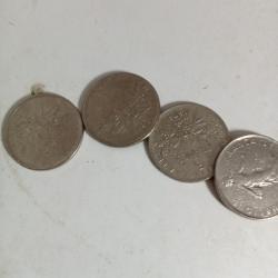 lot de 4 pi&egrave;ces 5 francs semeuse