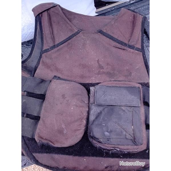 ENCHERE GILET PARE BALLES MARRON 3A IRLANDAIS LEGER TAILLE L