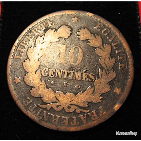 France, piece rare de 10 centimes "Ceres" 1871K bronze