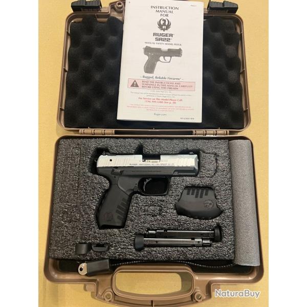 pistolet RUGER SR22 Inox 3.5" 9calibre 22 LR de d�mo