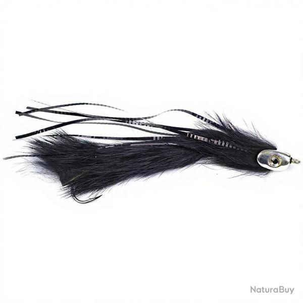 Mouche streamer brochet sandre STS RH Black 2/0 H2/0