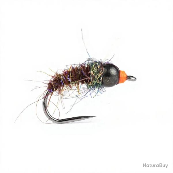 Mouche STS Nymphe tungsten caddis rouge/noir H16