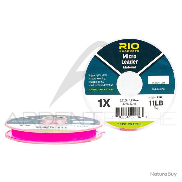 Fils nylon RIO Micro Leader rose (27m) 0.178mm - 4X