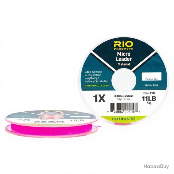 Fils nylon RIO Micro Leader rose (27m) 0.178mm - 4X