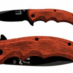 Couteau Elk Ridge A/O Lame Acier 3Cr13 Manche Pakkawood Linerlock ERA004BW