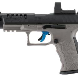 Pack pistolet CO2 Walther Q5 Match canon 5" noir/gris cal.4.5mm 21cps