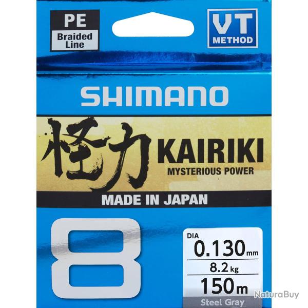 Tresse Shimano Kairiki 8 150m Steel Grey 6/100