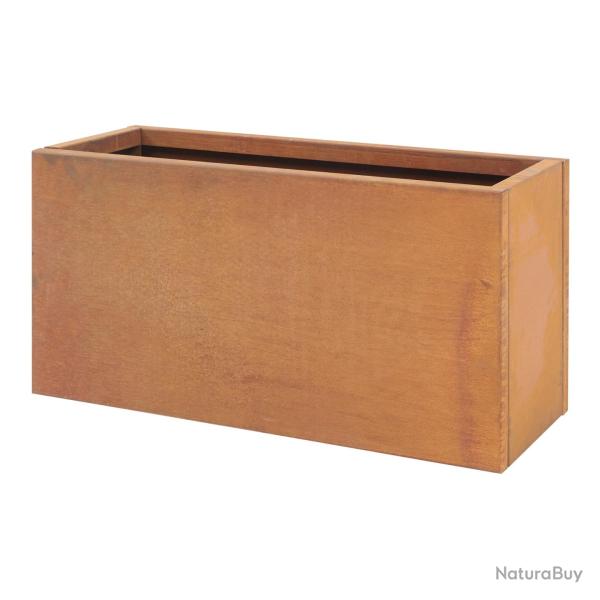 Bac � plantes jardini�re acier corten 40 x 80 x 30 cm rouille 03_0008954