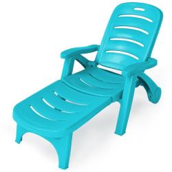 Chaise longue pliable dossier inclinable 127,5 x 75,5 x 105,5 cm confort pratique terrasse jardin e