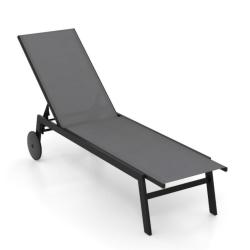 Chaise longue r&eacute;glable pour jardin 190-150,5 x 59 x 33,5-99 cm confort optimal design moderne en m&eacute;
