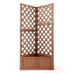 Bac de jardin jardini&egrave;re en bois sur&eacute;lev&eacute; forme triangulaire 55 x 55 x 140 cm espace de plantation