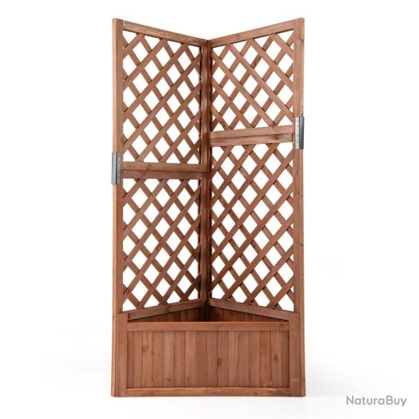 Bac de jardin jardini�re en bois sur�lev� forme triangulaire 55 x 55 x 140 cm espace de plantation